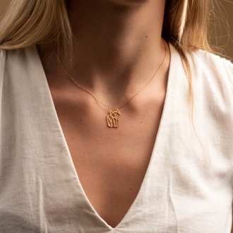 Navan 925 Ayar Gümüş Geometrik Kedi Kolye (Gold, Silver ve Rose) – Kişiye Özel