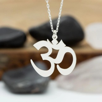Navan 925 Ayar Gümüş Om Sembolü Kolye (Gold, Silver ve Rose)