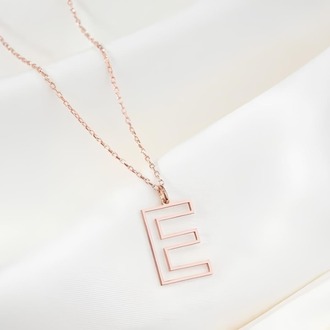 Navan 925 Ayar Gümüş Kişiye Özel Minimal Harf Kolye (Gold, Silver ve Rose)