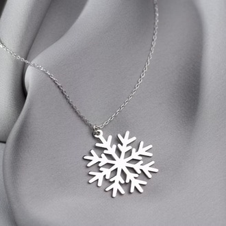 Navan 925 Ayar Gümüş Kar Tanesi Kolyesi (Gold, Silver ve Rose)