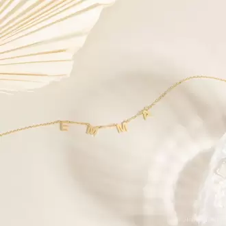 Satellite Name Necklace • Letter Necklace | Altın Kaplama | Özel Tasarım | Kutulu Hediye