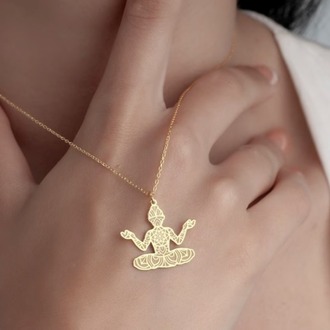 Navan 925 Ayar Gümüş Meditasyon ve Yoga Kolyesi (Gold, Silver ve Rose)