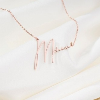 Navan 925 Ayar Gümüş Kişiye Özel El Yazısı İsim Kolyesi (Gold, Silver ve Rose)