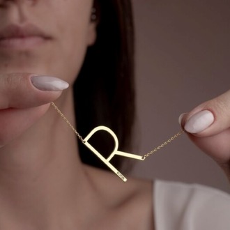 Navan 925 Ayar Gümüş Minimal Harf Kolyesi (Gold, Silver ve Rose) – Kişiye Özel