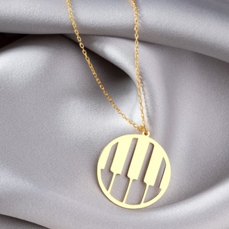 Navan 925 Ayar Gümüş Piyano Tuşları Kolye (Gold, Silver ve Rose)
