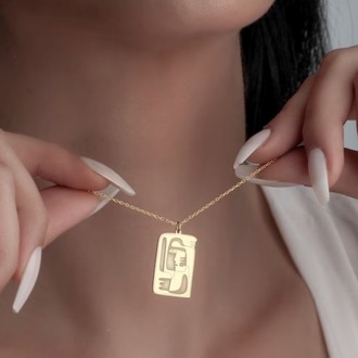 Navan 925 Ayar Gümüş Soyut Kadın Figürlü Kolye (Gold, Silver ve Rose)