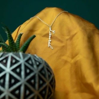 Navan 925 Ayar Gümüş Dikey İsim Kolye (Gold, Silver ve Rose)