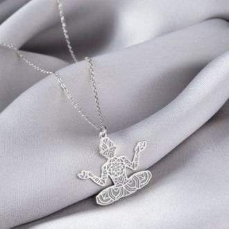 Navan 925 Ayar Gümüş Meditasyon ve Yoga Kolyesi (Gold, Silver ve Rose)