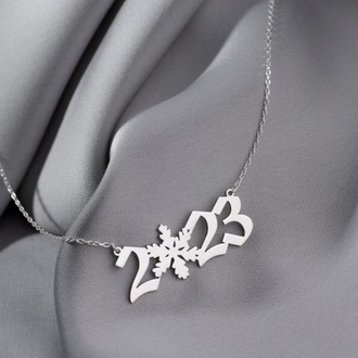 Navan 925 Ayar Gümüş Kar Tanesi Detaylı Yıl Kolyesi (Gold, Silver ve Rose)