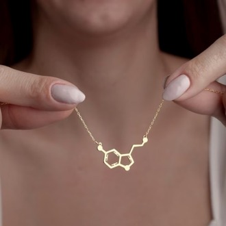 Navan 925 Ayar Gümüş Serotonin Molekülü Kolye