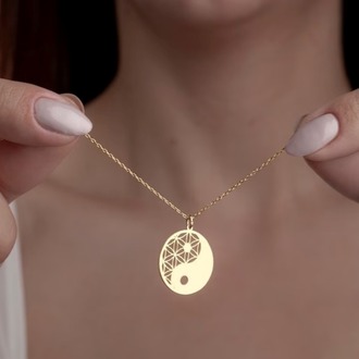 Navan 925 Ayar Gümüş Yin Yang Dengesi Kolyesi (Gold, Silver ve Rose)