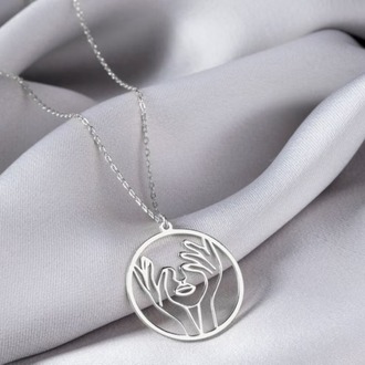 Navan 925 Ayar Gümüş Özgür Ruh Kadın Kolyesi (Gold, Silver ve Rose)
