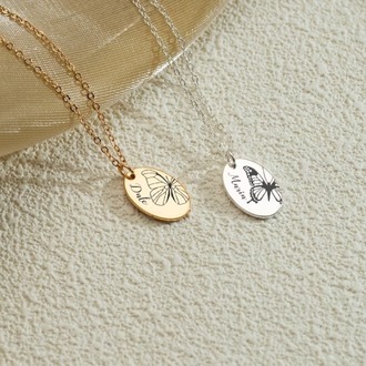 Navan 925 Ayar Gümüş Kelebek Doğum Ayı Kolyesi (Gold, Silver ve Rose)