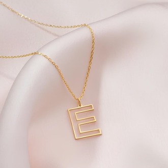 Navan 925 Ayar Gümüş Kişiye Özel Minimal Harf Kolye (Gold, Silver ve Rose)