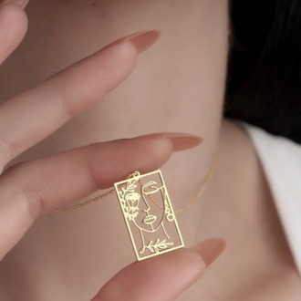 Navan 925 Ayar Gümüş Sanatsal Siluet Kolyesi (Gold, Silver ve Rose)