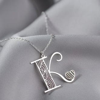 Navan 925 Ayar Gümüş Kişiye Özel Harf Kolyesi (Gold, Silver ve Rose)