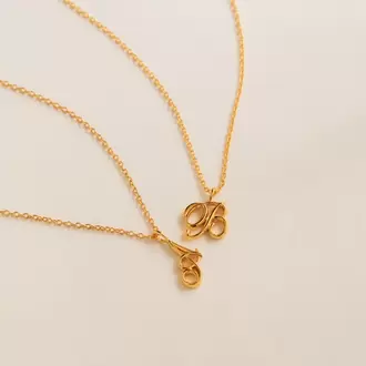 Script Initial Necklace | Altın Kaplama | Özel Tasarım | Kutulu Hediye