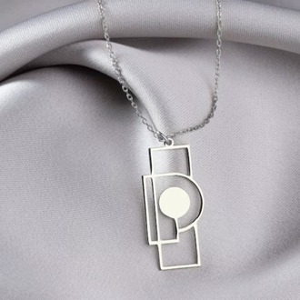 Navan 925 Ayar Gümüş Geometrik Minimal Kolye (Gold, Silver ve Rose)