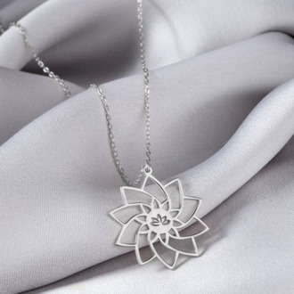 Navan 925 Ayar Gümüş Lotus Çiçeği Kolye (Gold, Silver ve Rose)