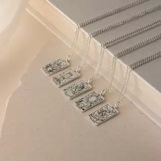 Tarot Card Pendant Necklace | Altın Gümüş Rose Kaplama | Özel Tasarım | Kutulu Hediye