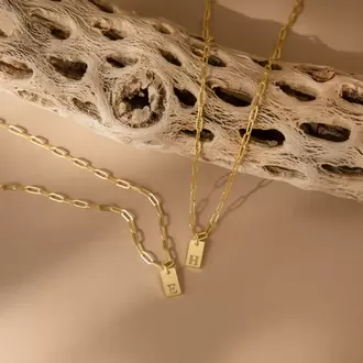 Navan Personalized Letter Charm Necklace | Altın Gümüş Kaplama | Özel Tasarım | Kutulu