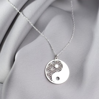 Navan 925 Ayar Gümüş Yin Yang Dengesi Kolyesi (Gold, Silver ve Rose)