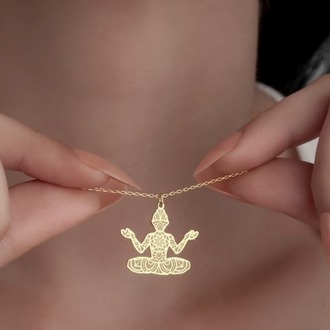 Navan 925 Ayar Gümüş Meditasyon ve Yoga Kolyesi (Gold, Silver ve Rose)