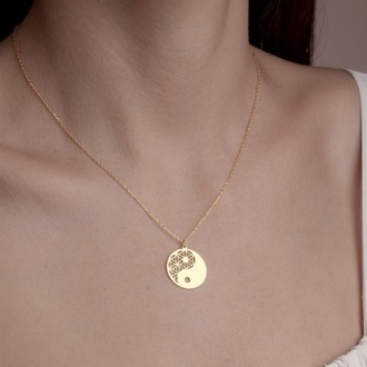 Navan 925 Ayar Gümüş Yin Yang Dengesi Kolyesi (Gold, Silver ve Rose)