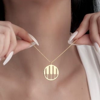 Navan 925 Ayar Gümüş Piyano Tuşları Kolye (Gold, Silver ve Rose)