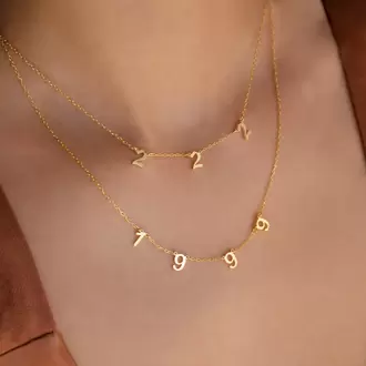 Number Necklace | Altın Gümüş Rose Kaplama | Özel Tasarım | Kutulu Hediye