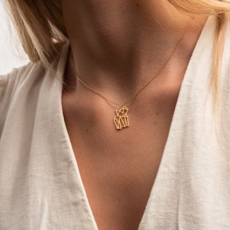 Navan 925 Ayar Gümüş Geometrik Kedi Kolye (Gold, Silver ve Rose) – Kişiye Özel