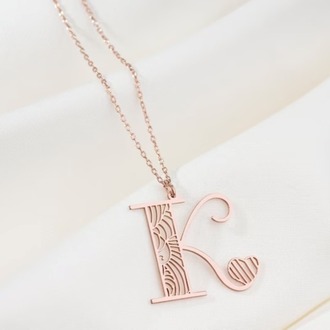 Navan 925 Ayar Gümüş Kişiye Özel Harf Kolyesi (Gold, Silver ve Rose)