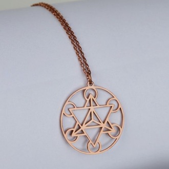 Navan 925 Ayar Gümüş Merkaba Kolyesi (Gold, Silver ve Rose)