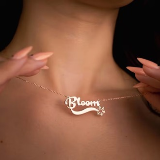 Navan 925 Ayar Gümüş Bloom Çiçek Açan Tasarım Kolye (Gold, Silver ve Rose)