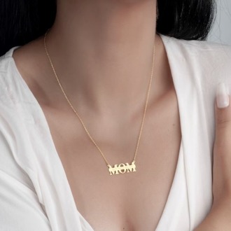 Navan 925 Ayar Gümüş Kişiye Özel MOM Kolye (Gold, Silver ve Rose)