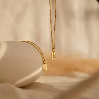 Navan 925 Ayar Gümüş Kişiye Özel Harfli Plaka Kolye (Gold, Silver ve Rose)