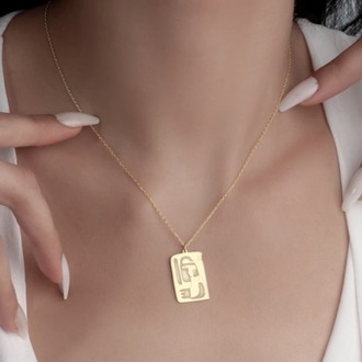 Navan 925 Ayar Gümüş Soyut Kadın Figürlü Kolye (Gold, Silver ve Rose)