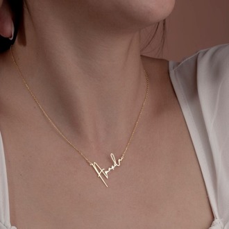 Navan 925 Ayar Gümüş Kişiye Özel İsim Kolyesi (Gold, Silver ve Rose)