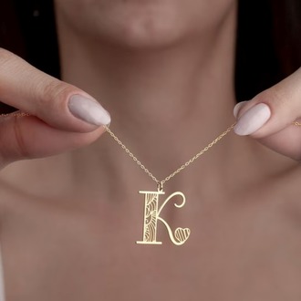 Navan 925 Ayar Gümüş Kişiye Özel Harf Kolyesi (Gold, Silver ve Rose)