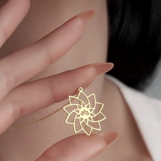 Navan 925 Ayar Gümüş Lotus Çiçeği Kolye (Gold, Silver ve Rose)