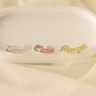 Name Charm Earrings Küpesi | Altın Gümüş Rose Kaplama | Özel Tasarım | Kutulu Hediye