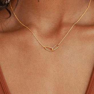 Linked Pendant Necklace | Altın, Gümüş Kaplama | Özel Tasarım | Kutulu 