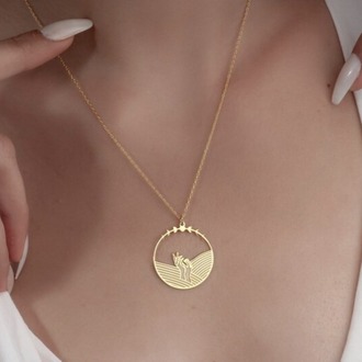 Navan 925 Ayar Gümüş Özgürlük Eller Kolyesi (Gold, Silver ve Rose)