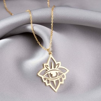 Navan 925 Lotus Göz Kolyesi – 925 Ayar Gümüş