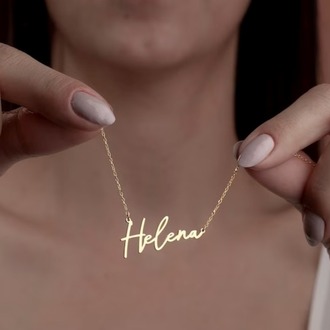 Navan 925 Ayar Gümüş Kişiye Özel İsim Kolyesi (Gold, Silver ve Rose)