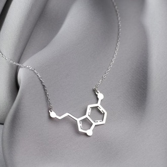 Navan 925 Ayar Gümüş Serotonin Molekülü Kolye
