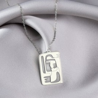 Navan 925 Ayar Gümüş Soyut Kadın Figürlü Kolye (Gold, Silver ve Rose)