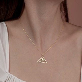 Navan 925 Ayar Gümüş Mısır'ın Gözü Sembolü Kolye (Gold, Silver ve Rose)