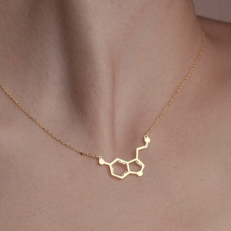 Navan 925 Ayar Gümüş Serotonin Molekülü Kolye