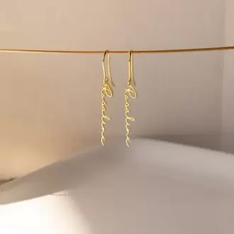 Dangling Name Earrings | Altın Gümüş Rose Kaplama | Özel Tasarım | Kutulu Hediye